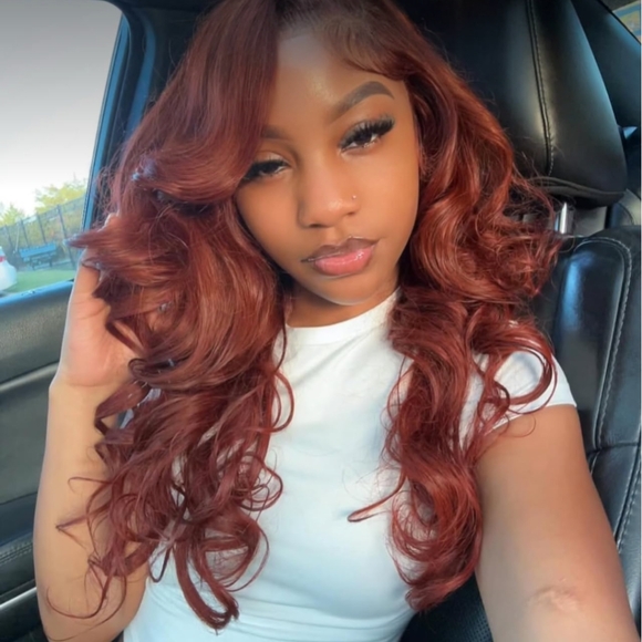 Other - Reddish Brown Lace Front Wigs 28 Inch Pre-Plucked 200% Density Body Wave HD Lace
